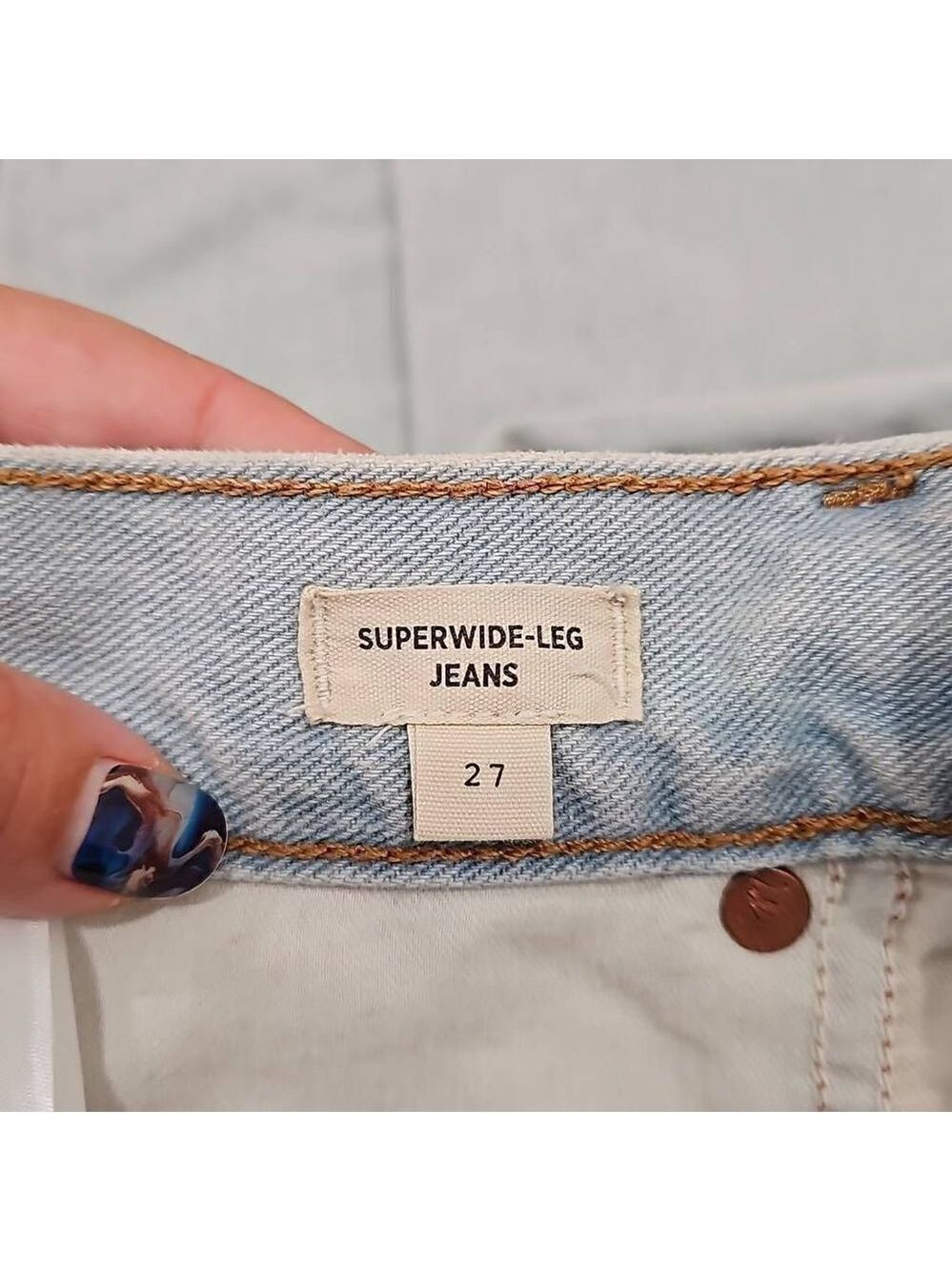 NWOT Madewell Superwide-Leg Jeans in Olcott Wash Sz 27 - Picture 3 of 12